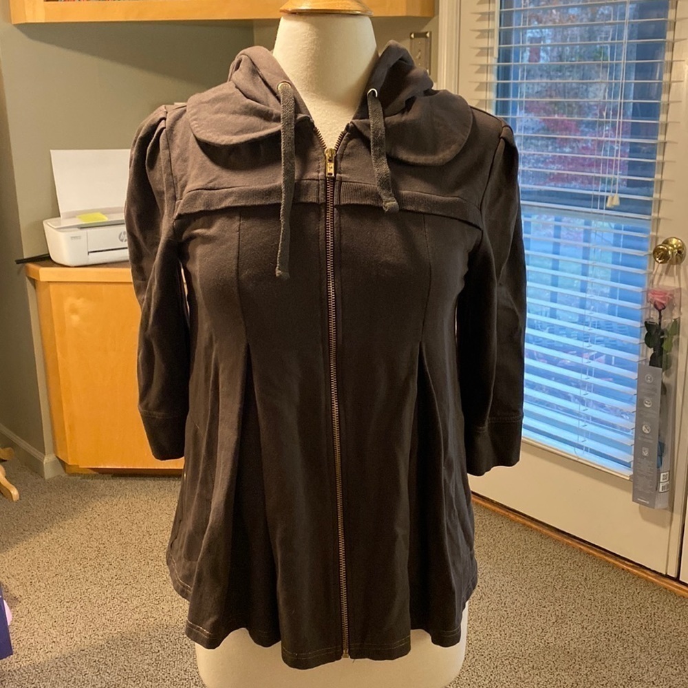 Zuda Olive Zip Up Hoodie Jacket Size Small in Like New Condition